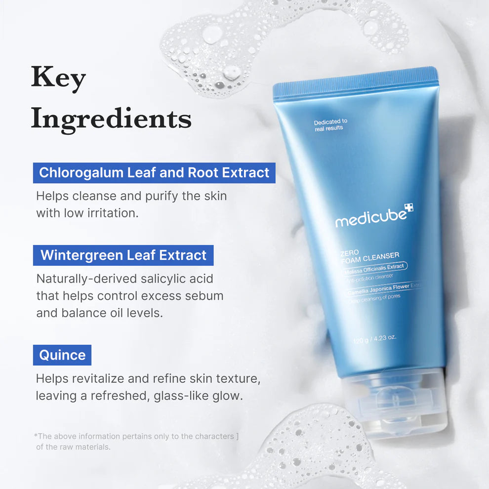 Medicube+ Zero Pore Cleansing Foam - double cleanse step 2 with Zero Cleansing Oil