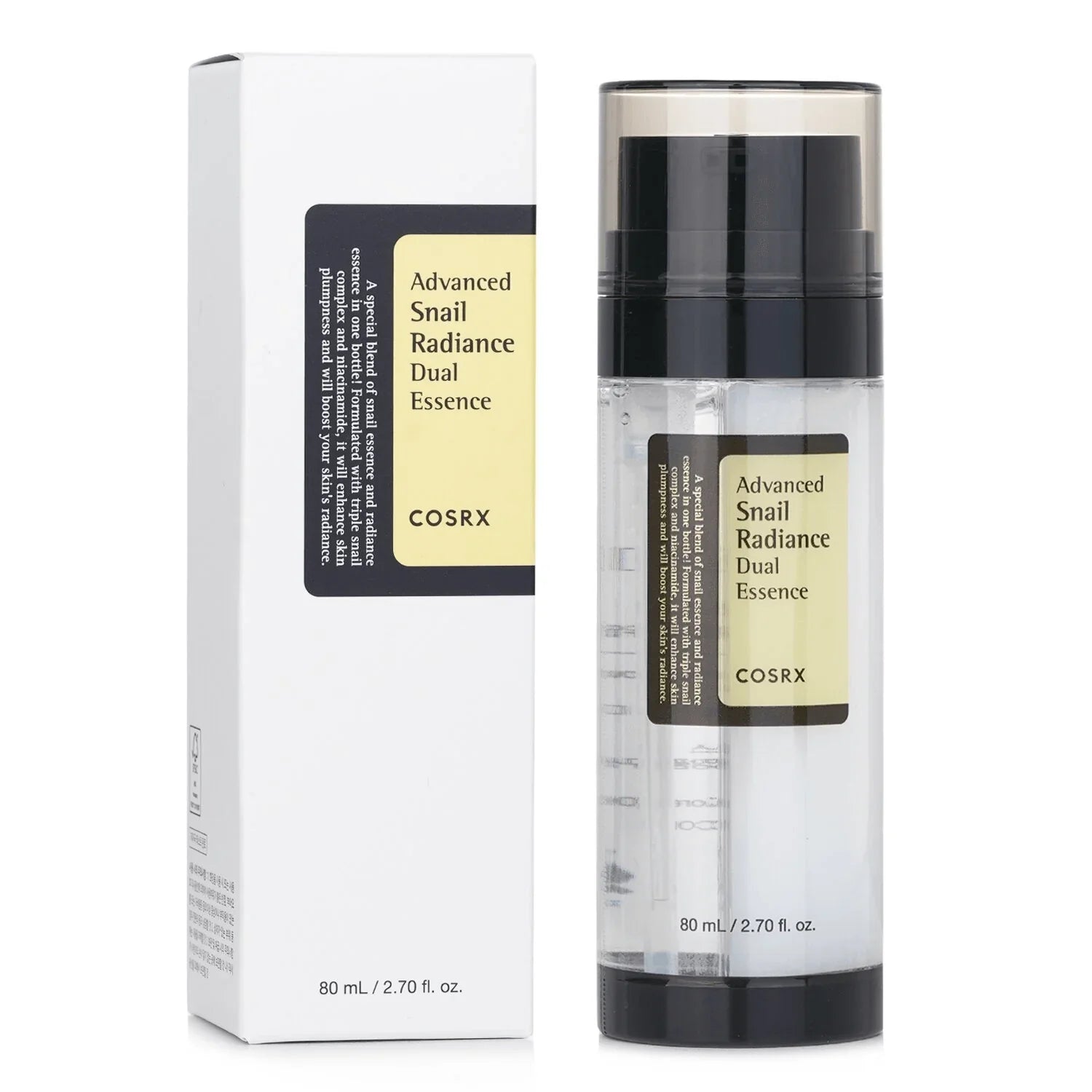 COSRX Advanced Snail Radiance Dual Essence - Clean White Background Studio Shot