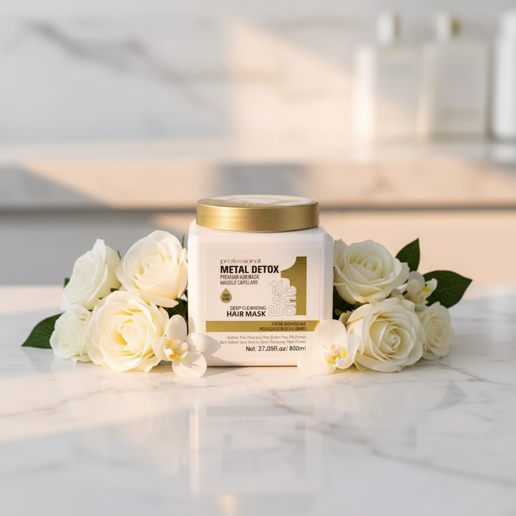 Armame Metal Detox Hair Mask - White marble editorial gold light