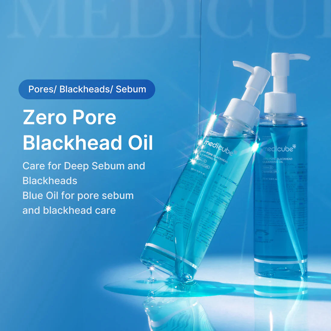 Medicube+ Zero Pore Blackhead Cleansing Oil - Zero Pore Blackhead Blue Oil pores blackheads sebum