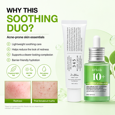 Acne-Prone Skin Duo – Dr. Althea 345 Relief Cream + Anua 10+ Soothing Serum