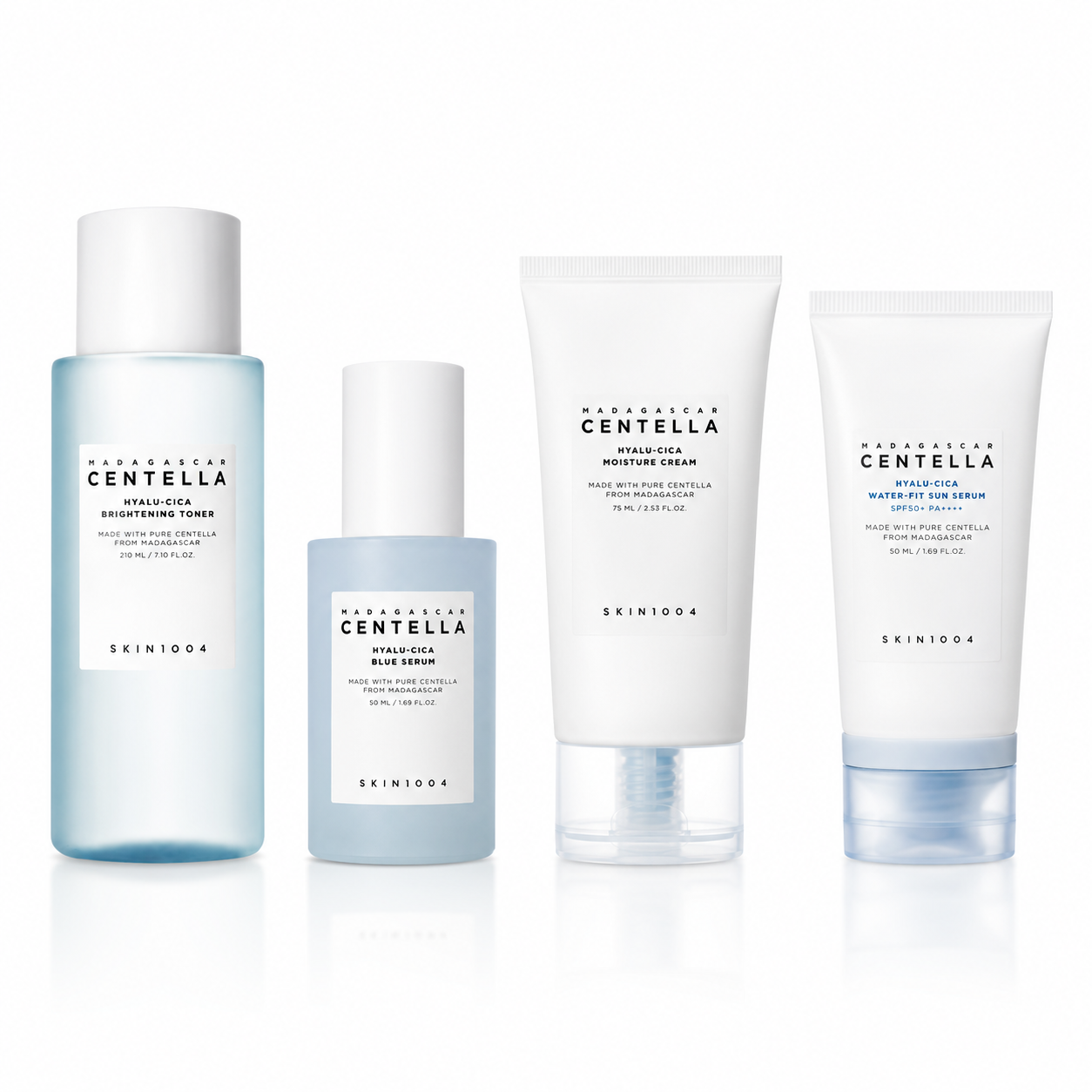 SKIN1004 Madagascar Centella Hyalu-Cica Hydration Set — 4 products group shot on white