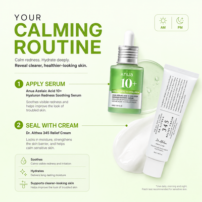 Acne-Prone Skin Duo – Dr. Althea 345 Relief Cream + Anua 10+ Soothing Serum