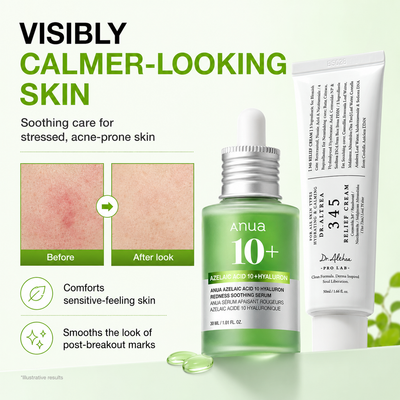 Acne-Prone Skin Duo – Dr. Althea 345 Relief Cream + Anua 10+ Soothing Serum