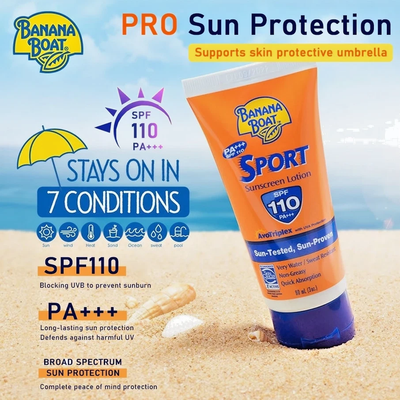 Banana Boat Sport Crème Solaire SPF 110 PA+++ — Résistante à l'eau et à la sueur 90ml