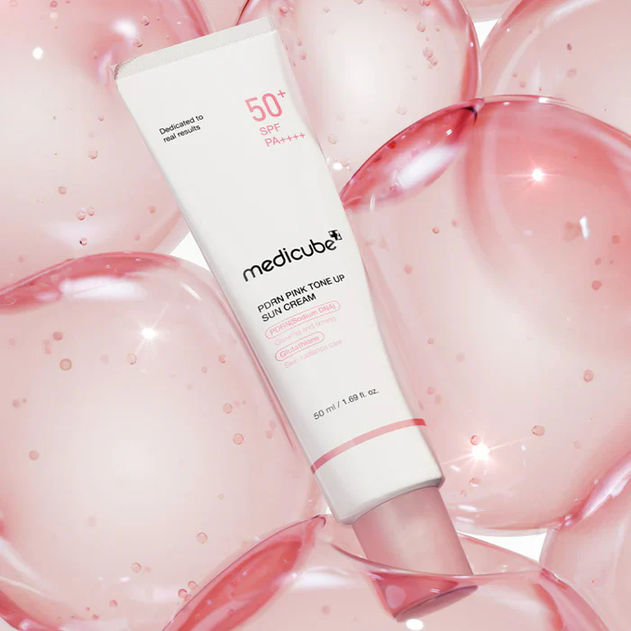 Crème Solaire Rosée Illuminatrice au PDRN SPF 50+ PA++++ Medicube — 50ml