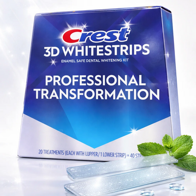 Crest 3D Whitestrips Professional Transformation - Product Box with Strips