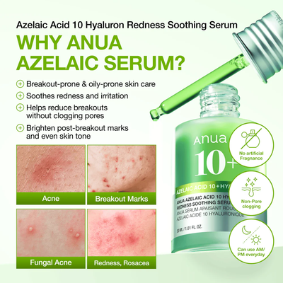 Anua Azelaic Acid 10 Serum - Breakouts Down Redness Gone