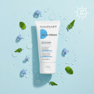 InnoPHARM Daily Face Cream SPF 50+ - Flat lay frais