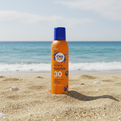 Cien Sun Invisible Sun Spray SPF 30 - Beach Lifestyle Shot