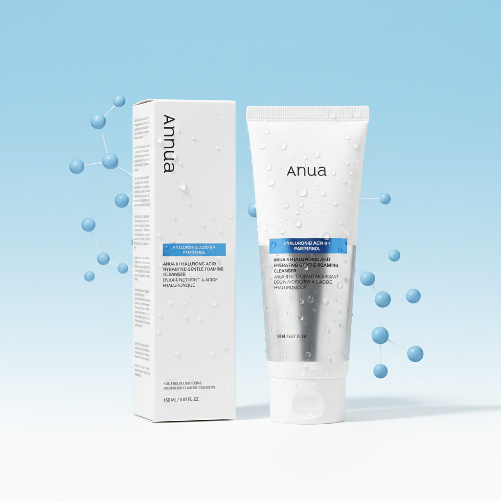 Anua 8 Hyaluronic Acid Cleanser - blue hydration gradient