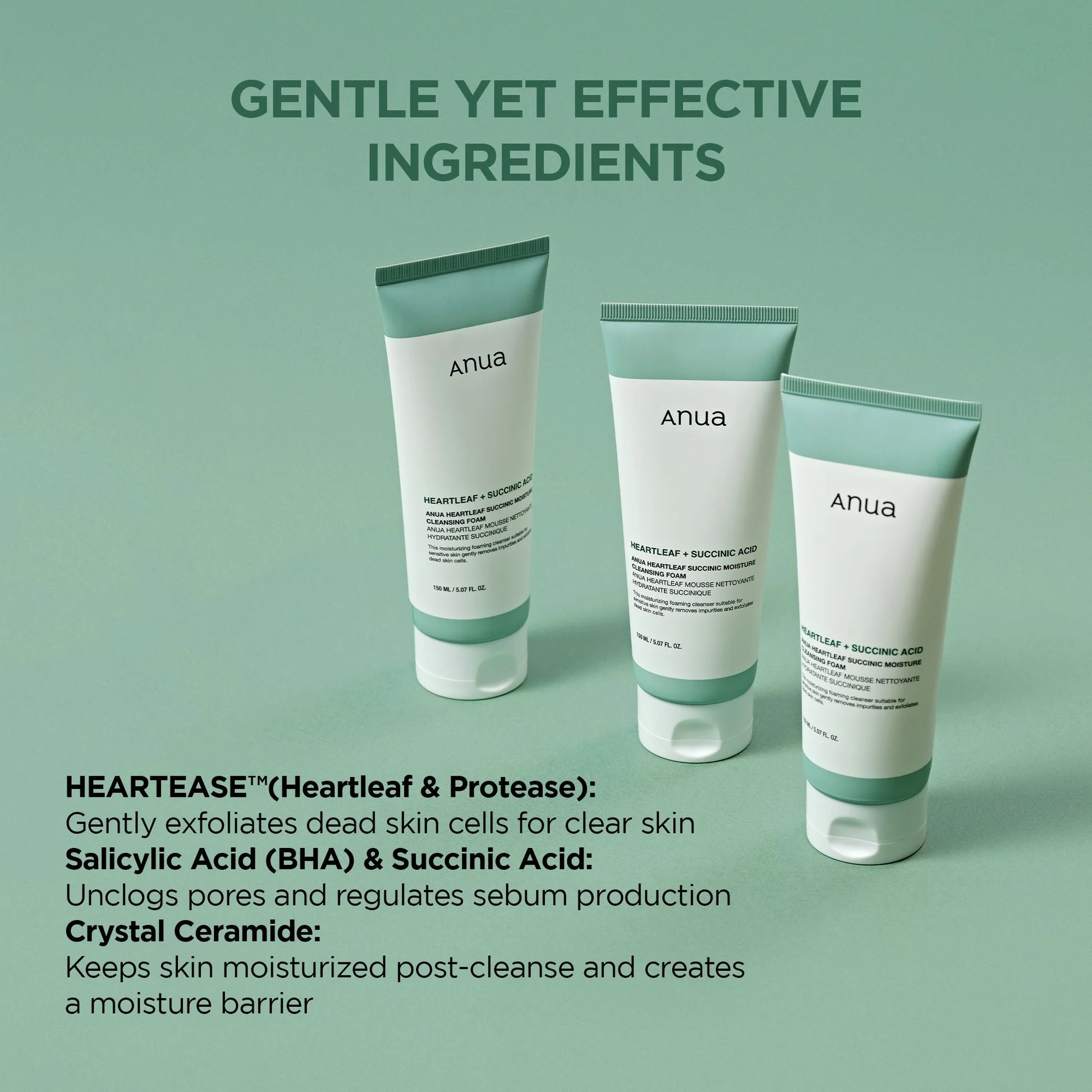 Anua Heartleaf Succinic Moisture Cleansing Foam — How To Apply lather hands foam texture