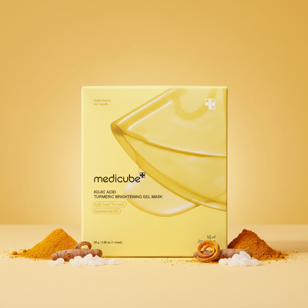Medicube+ Kojic Acid Turmeric Gel Mask - golden turmeric gradient