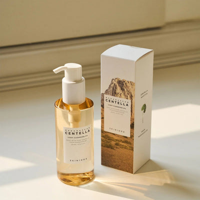SKIN1004 Madagascar Centella Light Cleansing Oil 200ml — bottle and box lifestyle